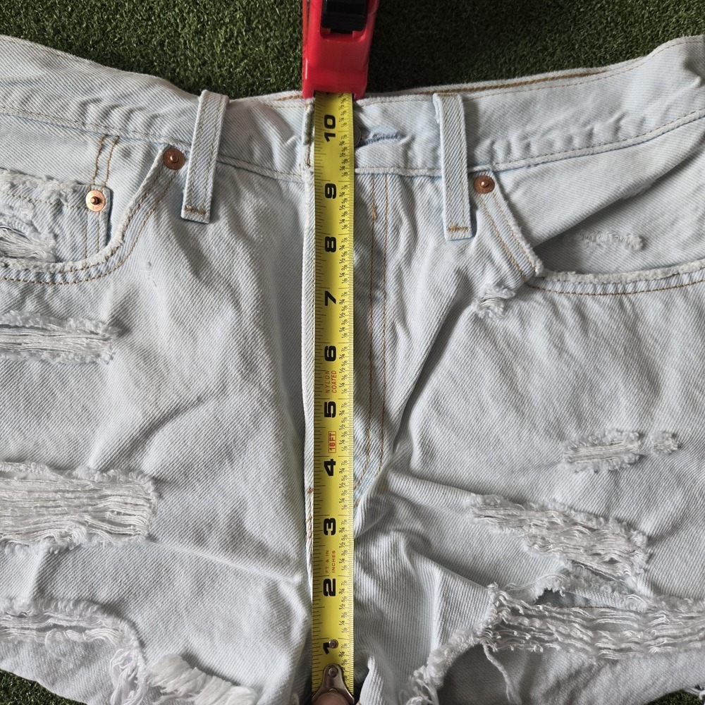 Levi's 501 High Rise Cutoff Distressed Button Fly Shorts Denim Women's Size 28 - Picture 10 of 12